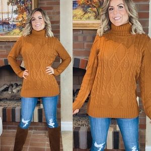 🔥Cozy By The Fireplace Cable Knit Sweater Almond